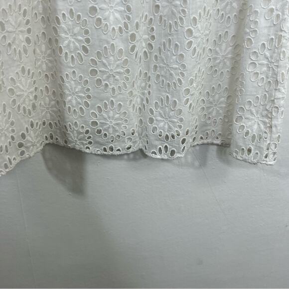 Sail to Sable White Floral Eyelet Flutter Sleeves Shift Dress Size XS - Picture 6 of 11